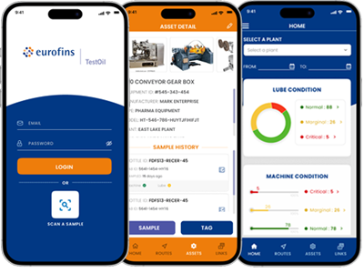 AssetLink oil sampling app Eurofins TestOil